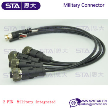 Blindaje IP67 IP68 Conector MIL-C-5015 de 2 pines a cable flexible BNC